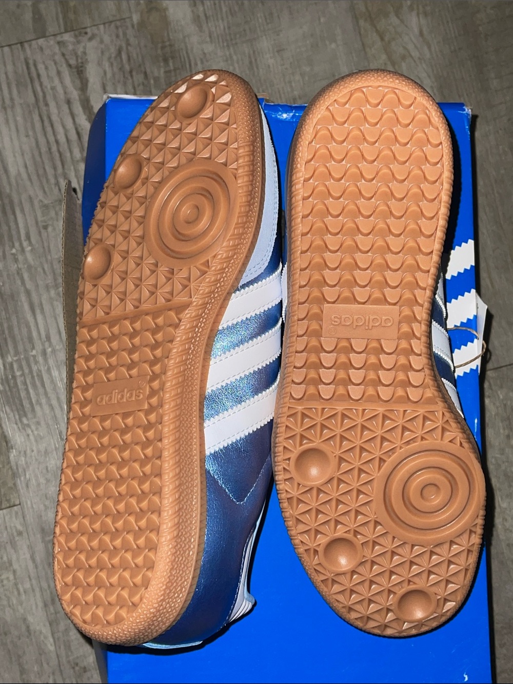 Adidas NWT NEW Samba OG J Metallic Light Blue & White Womens Sneakers size 7 - Picture 8 of 16